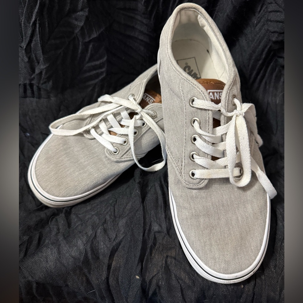 Vans Men's Light Gray Canvas Sneakers
